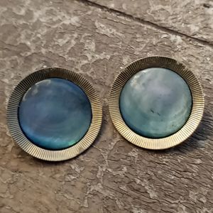 Vintage malachite and gold earrings